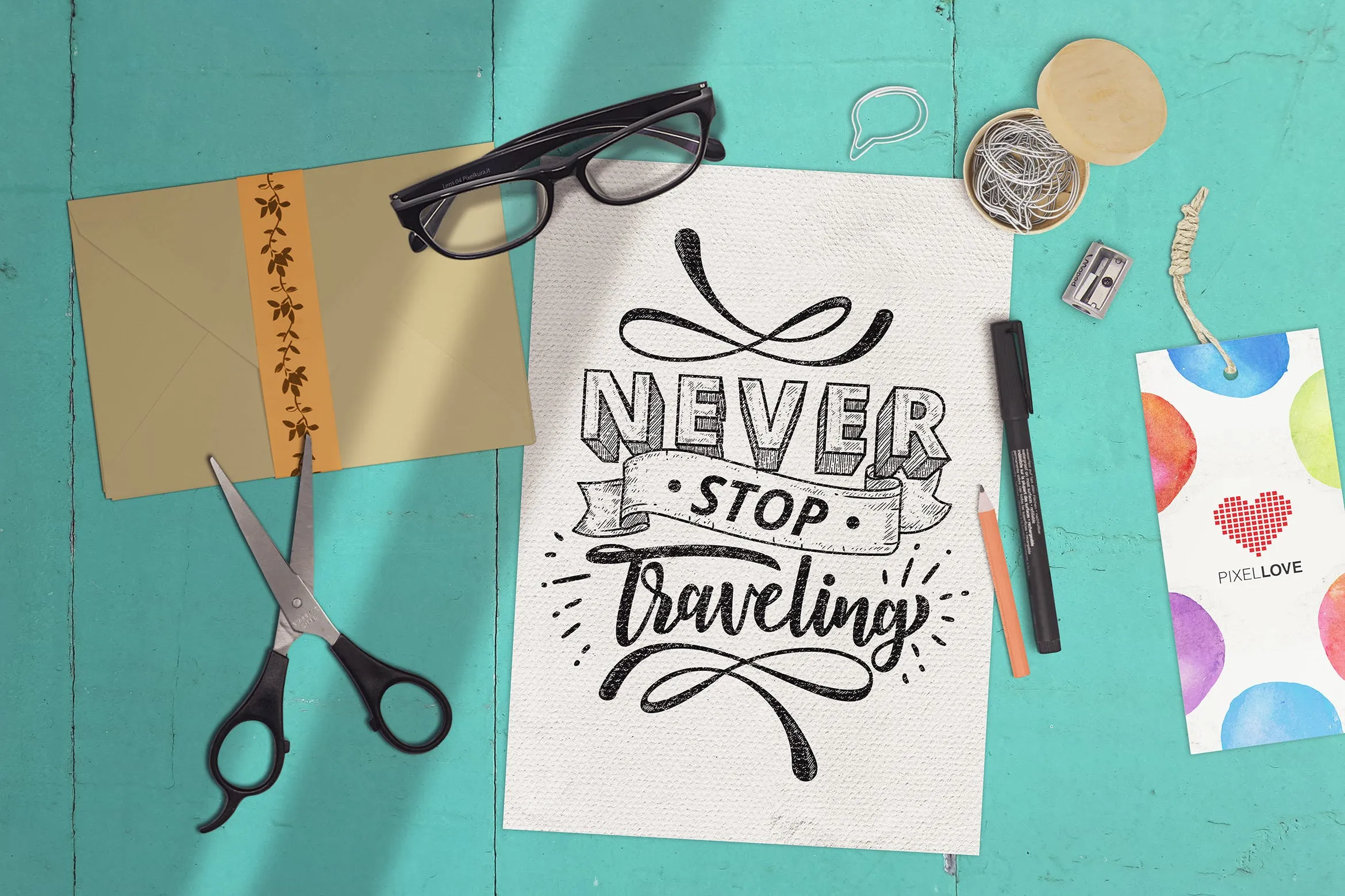 海报手绘设计创作场景样机模板 Poster Scene Creator