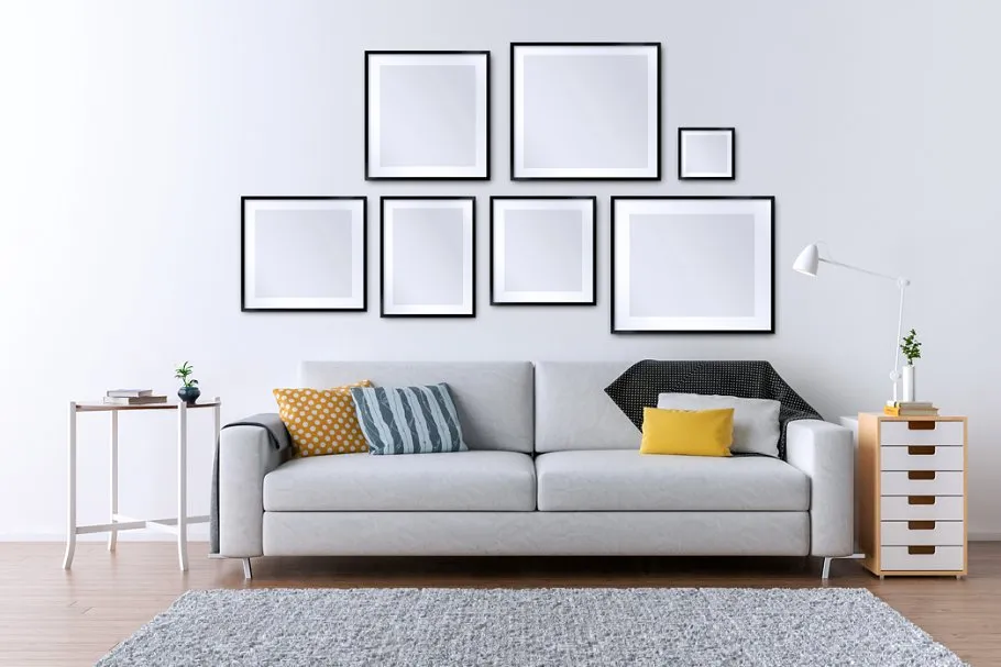 卧室&客厅相框画框样机大合集 10 x Interior Backgrounds 03插图(8)