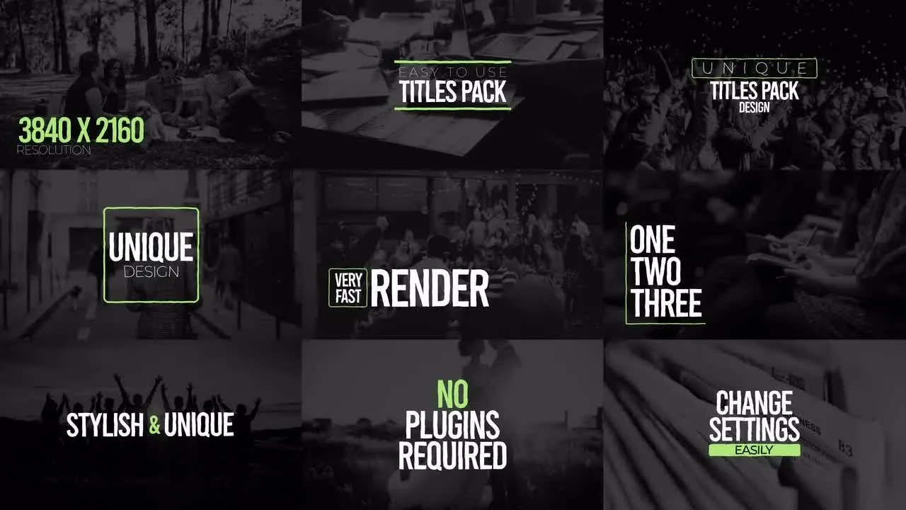 9个摇摆标题包像素设计精选AE模板