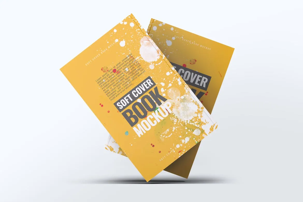 软封图书封面封底设计图样机模板 Soft Cover Book Mock-Up插图(6)
