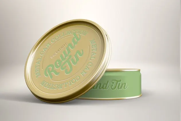 圆形金属锡罐包装样机Vol.3 Round Tin Can Packaging Mockups  Vol.3插图(4)
