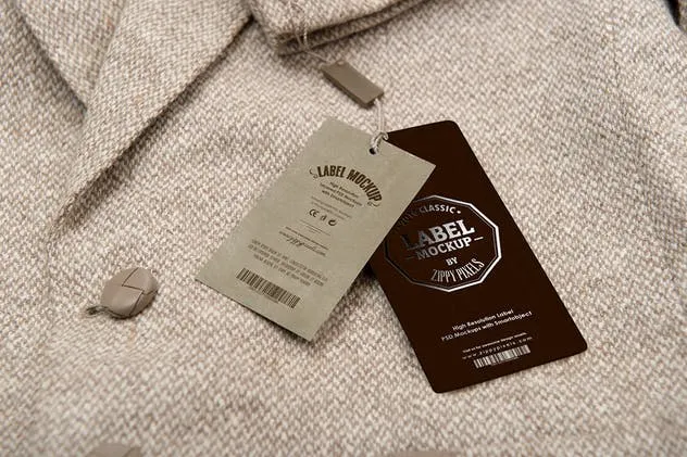 服装价格标签/吊牌设计样机 Clothing Label Mockups插图(1)