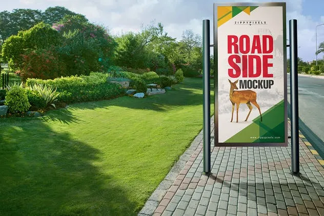 路边灯箱广告牌海报样机模板 Roadside Billboard Mockups插图(6)