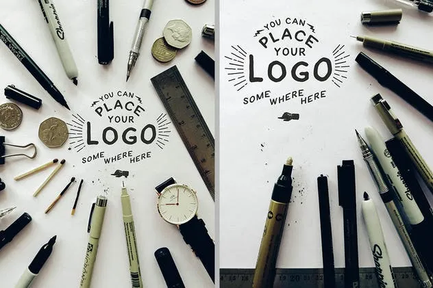 复古手写字徽标样机模板 Hand Lettering Logo Mockups插图(4)