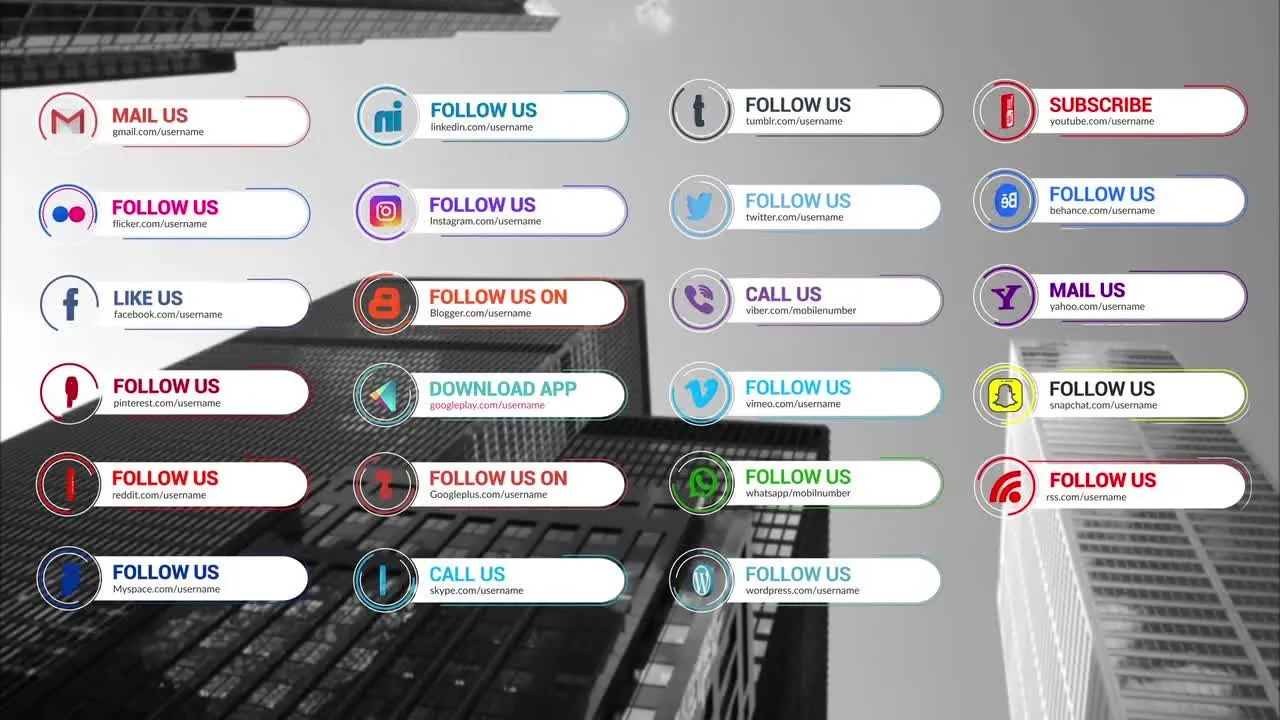 23个干净灵活时尚的社交媒体动画标题像素设计精选AE模板