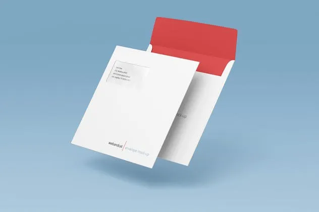 方形信封设计图样机素材库精选模板 Square Envelope Mock-up插图(5)