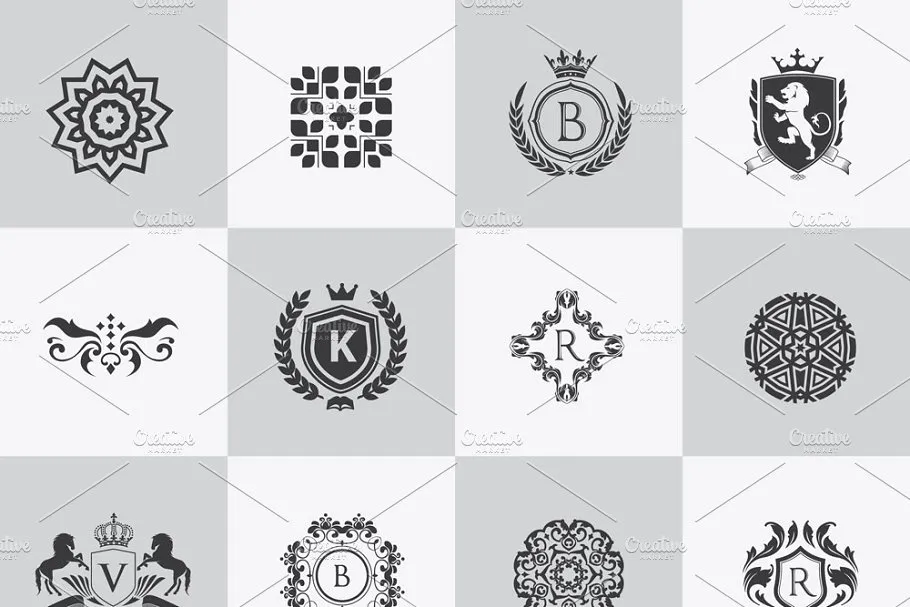 32款奢华品牌logo模板(PSD) 32 Luxury logo set (PSD)插图(3)