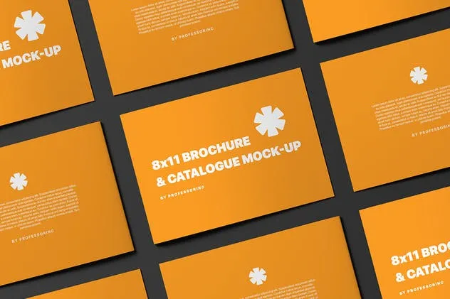 8X11景观手册/目录样机模板 8×11 Landscape Brochure / Catalogue Mock-Up插图(3)