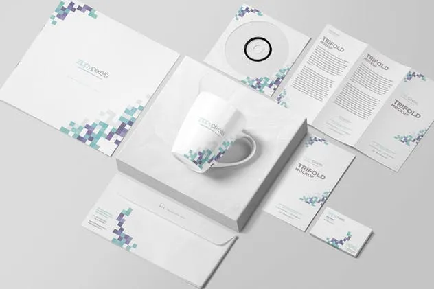 办公用品等距场景样机设计模板 Isometric Stationery Scene Creator插图(1)