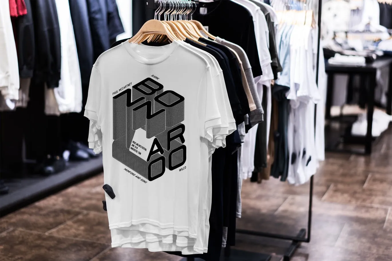 男士T恤货架陈列预览样机模板 T-Shirt Shopping Mock-Up Vol.2插图(2)