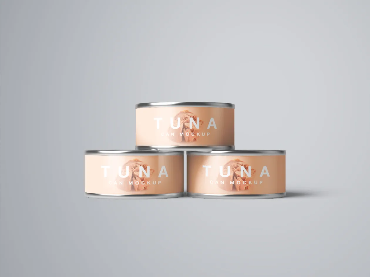 金枪鱼罐头食品包装设计效果图PSD样机 Tuna Can Mockup插图(5)