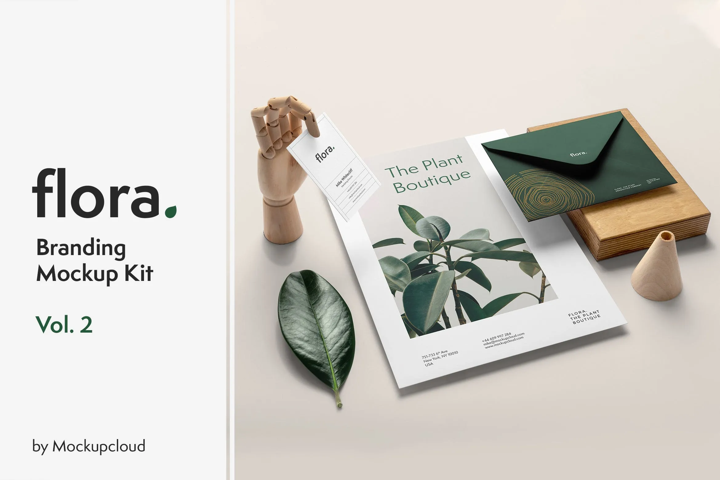 高端品牌VI设计办公用品套件样机模板v2 Flora Branding Mockup Vol. 2