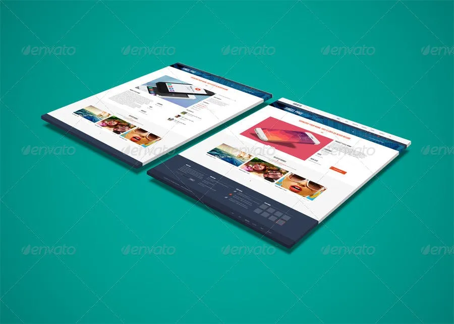 网站界面设计截图3D预览样机模板v3 3D Web Presentation Mockup (V3)插图(5)