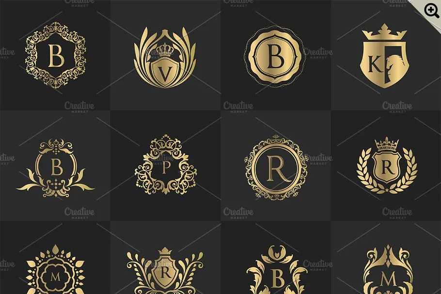 32款奢华品牌logo模板(PSD) 32 Luxury logo set (PSD)