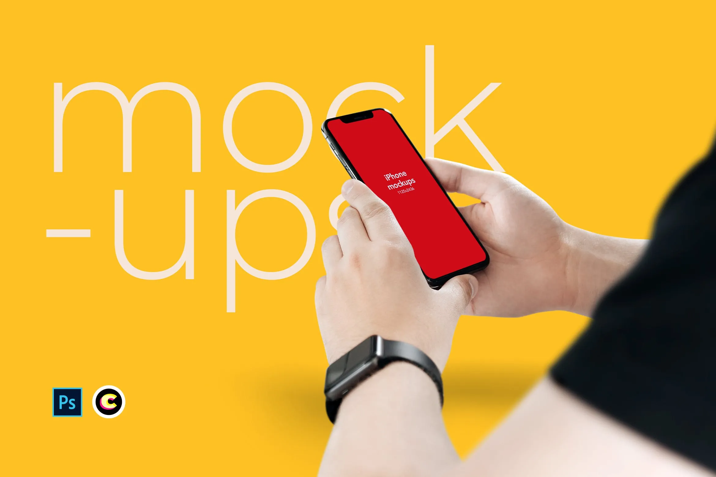 手持iPhone 11手机APPamp;网站界面设计预览样机 Holding iPhone 11 Mockup