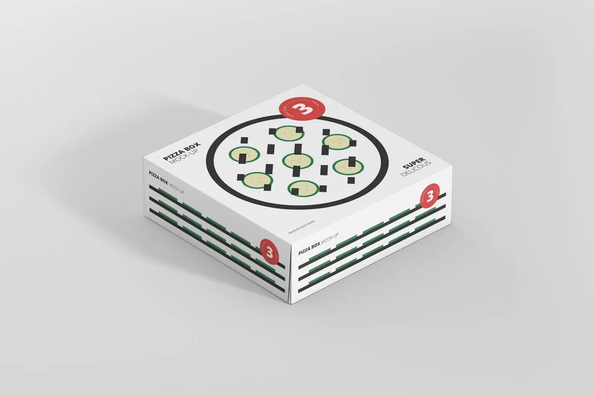 披萨外卖外带包装盒样机 Pizza Box Mockup#8211; Triple Pack