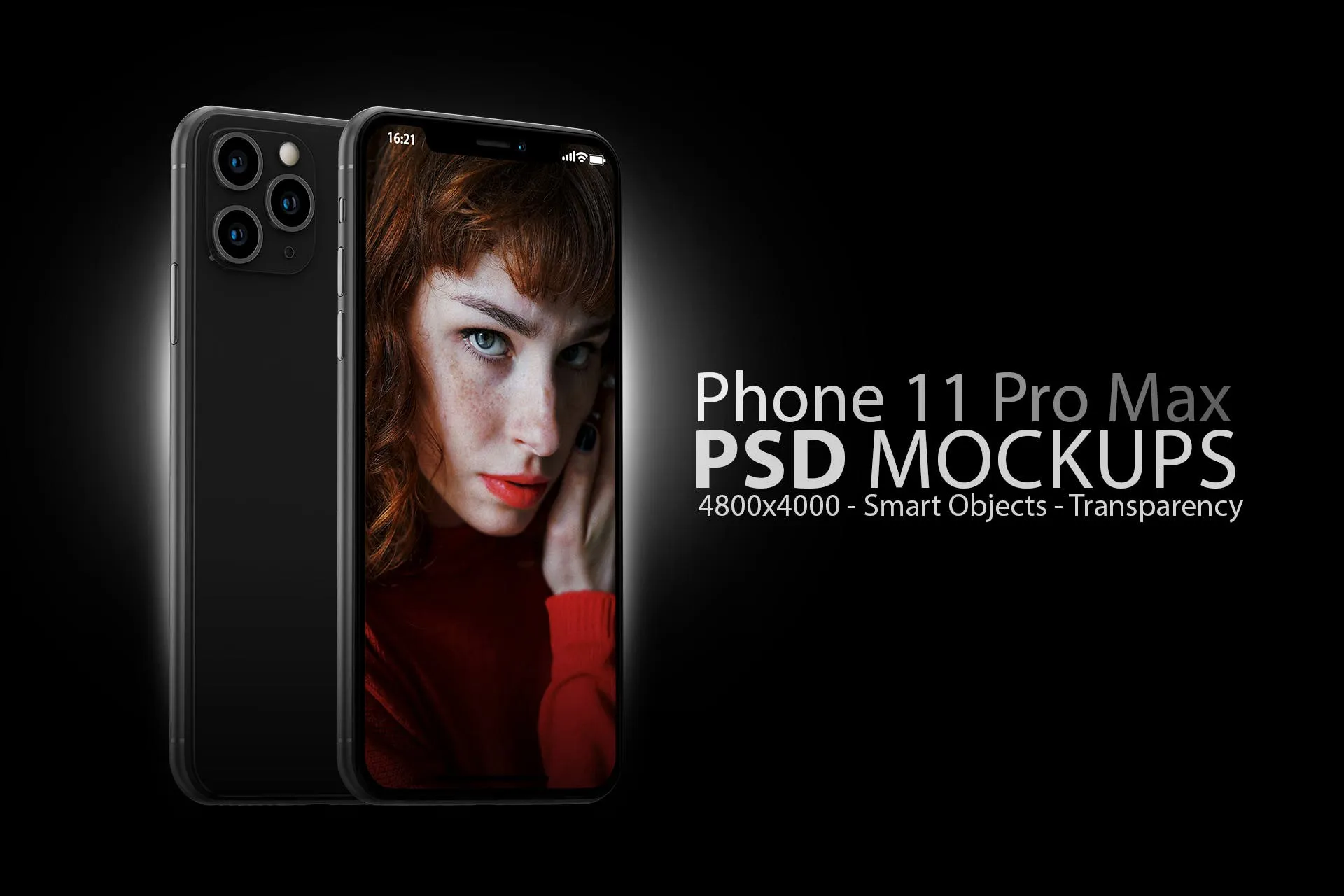 黑色iPhone 11 Pro Max智能手机APP设计预览像素设计精选样机 Phone 11 Black PSD Mockups