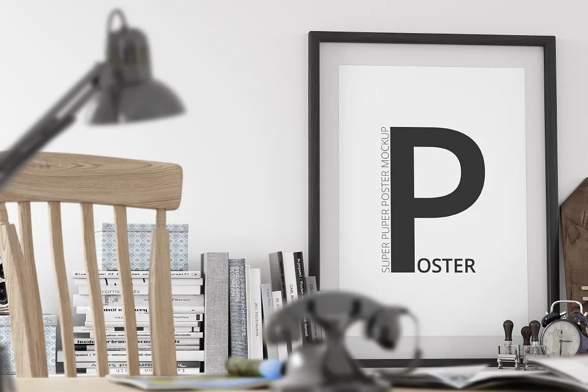 A3/A4规格海报设计画框样机模板 A3 / A4 Poster Mock-up插图(8)