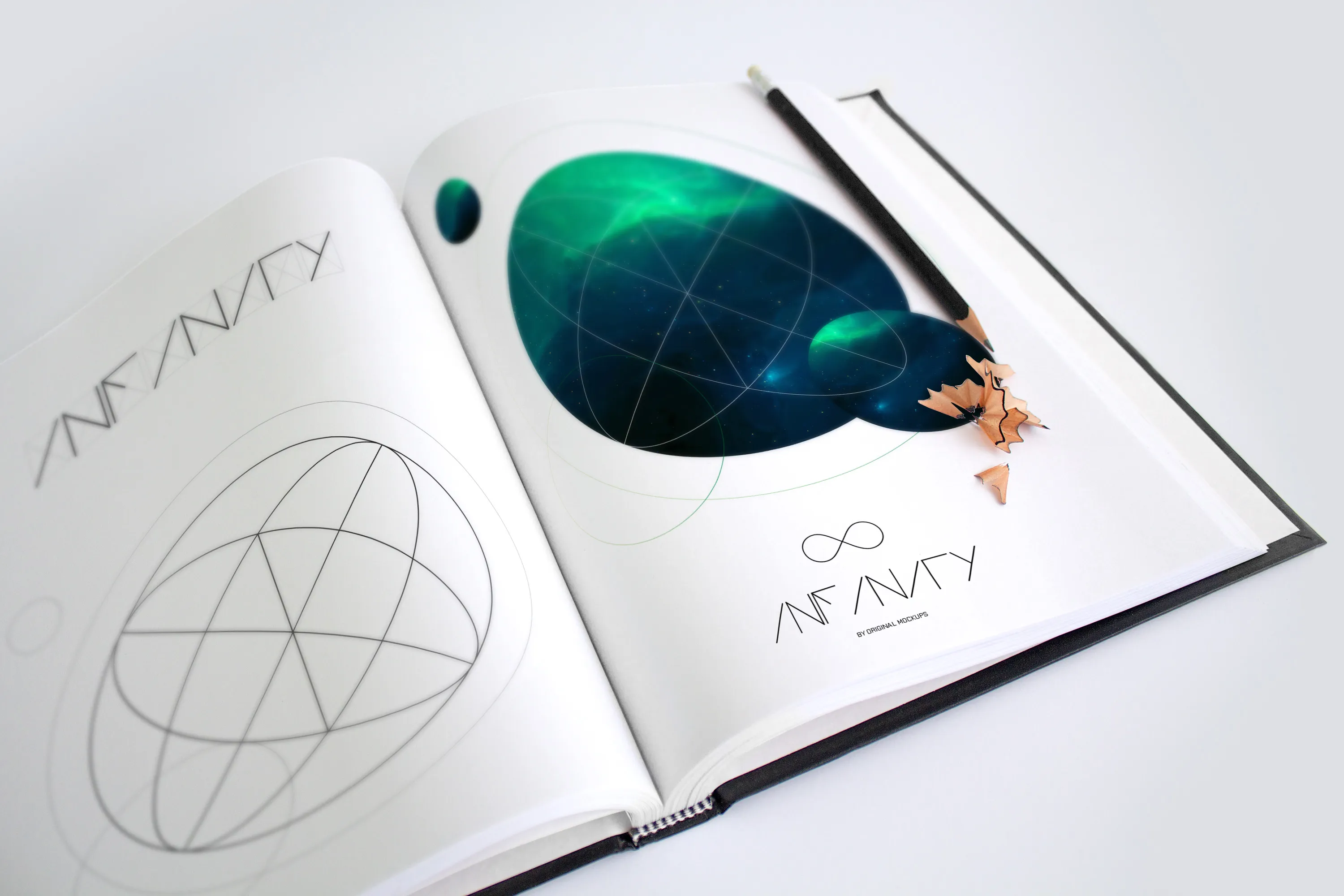 手绘插画艺术创造演示手绘本样机模板1 Art Book Mockup 1插图