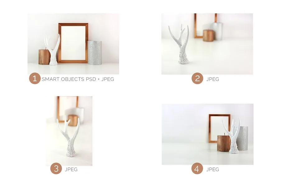 青铜色框架模板+库存照片 Bronze frame mockup + stock photos插图(3)