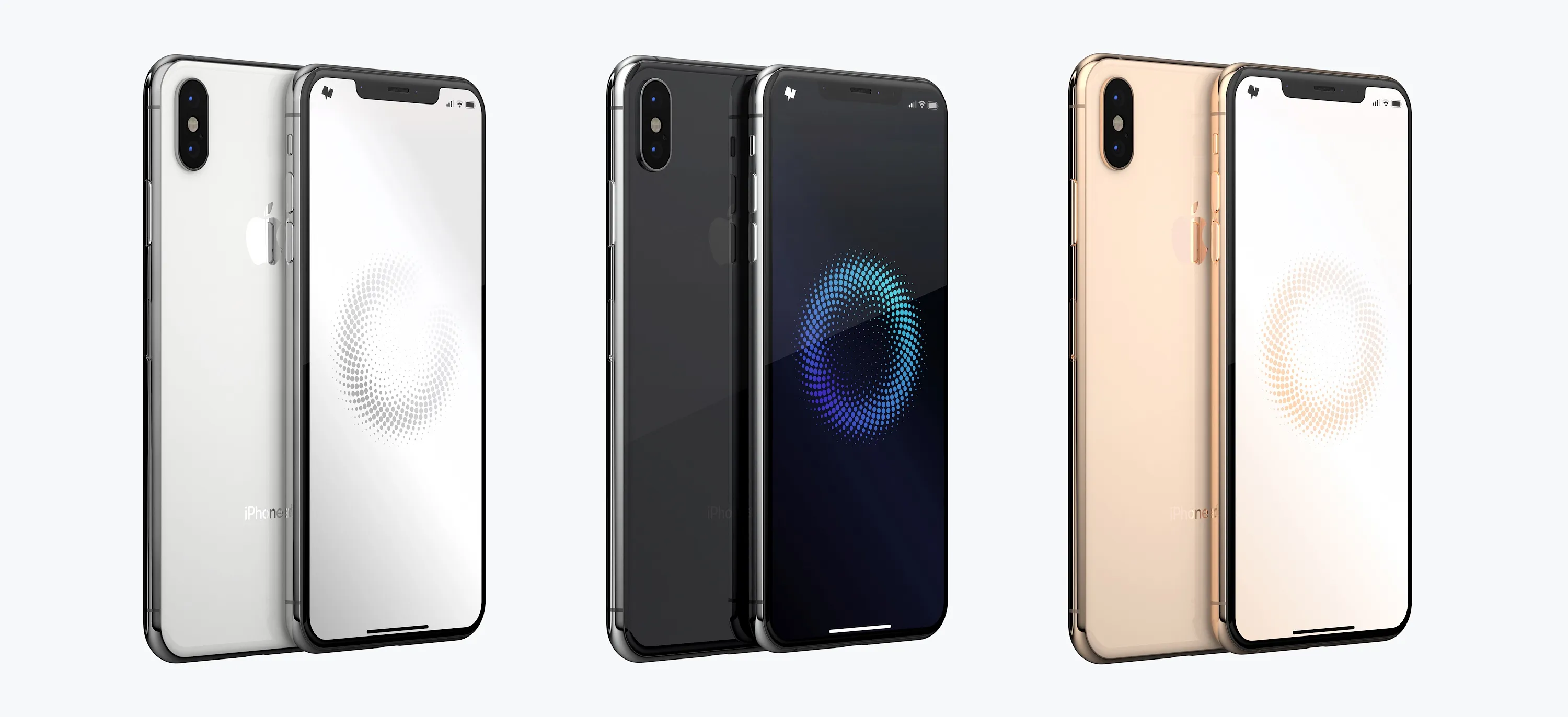 iPhone XS Max智能手机双立面视角样机模板 iPhone XS Max Mockup插图(2)