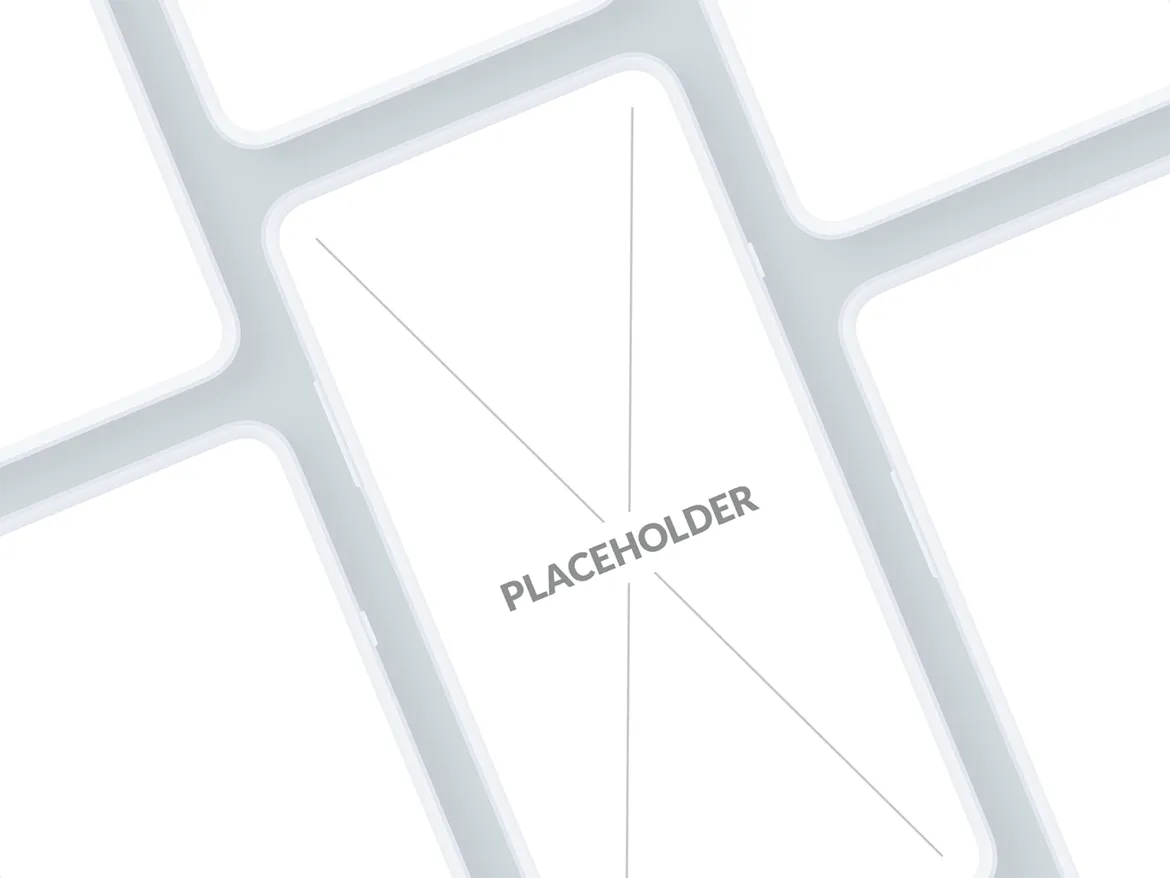 刘海屏iPhone手机等距网格素材库精选样机模板[白色版本] Presentation Mockups Light插图(15)