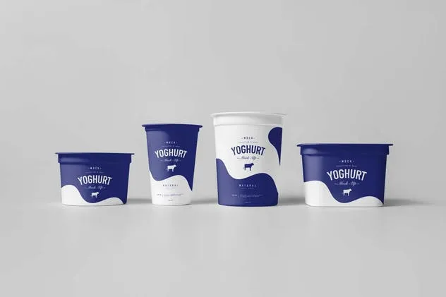 酸奶杯样机模板2 Yoghurt Cup Mock-up 2插图(5)
