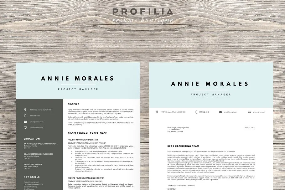 经典实用个人简历标准模板合集 Word Resume & Cover letter Template插图(2)