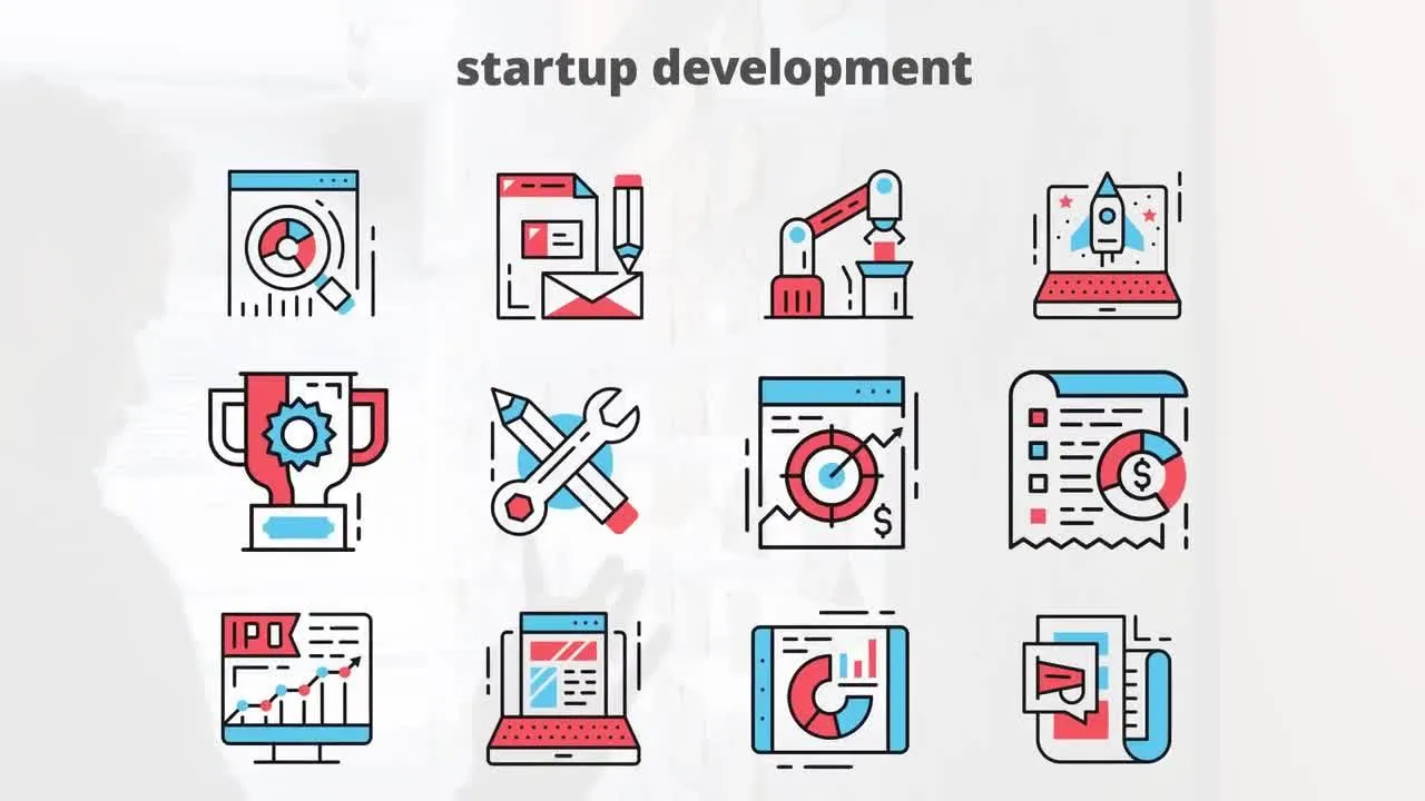 创业开发扁线图标包像素设计精选AE模板