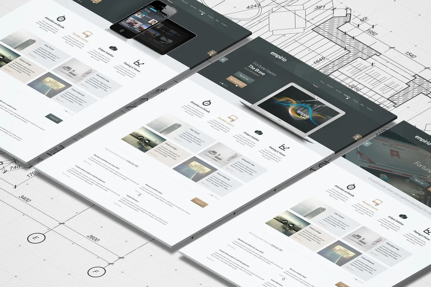 A4传单印刷效果图等距网格样机模板 Isometric A4 Paper Mockup