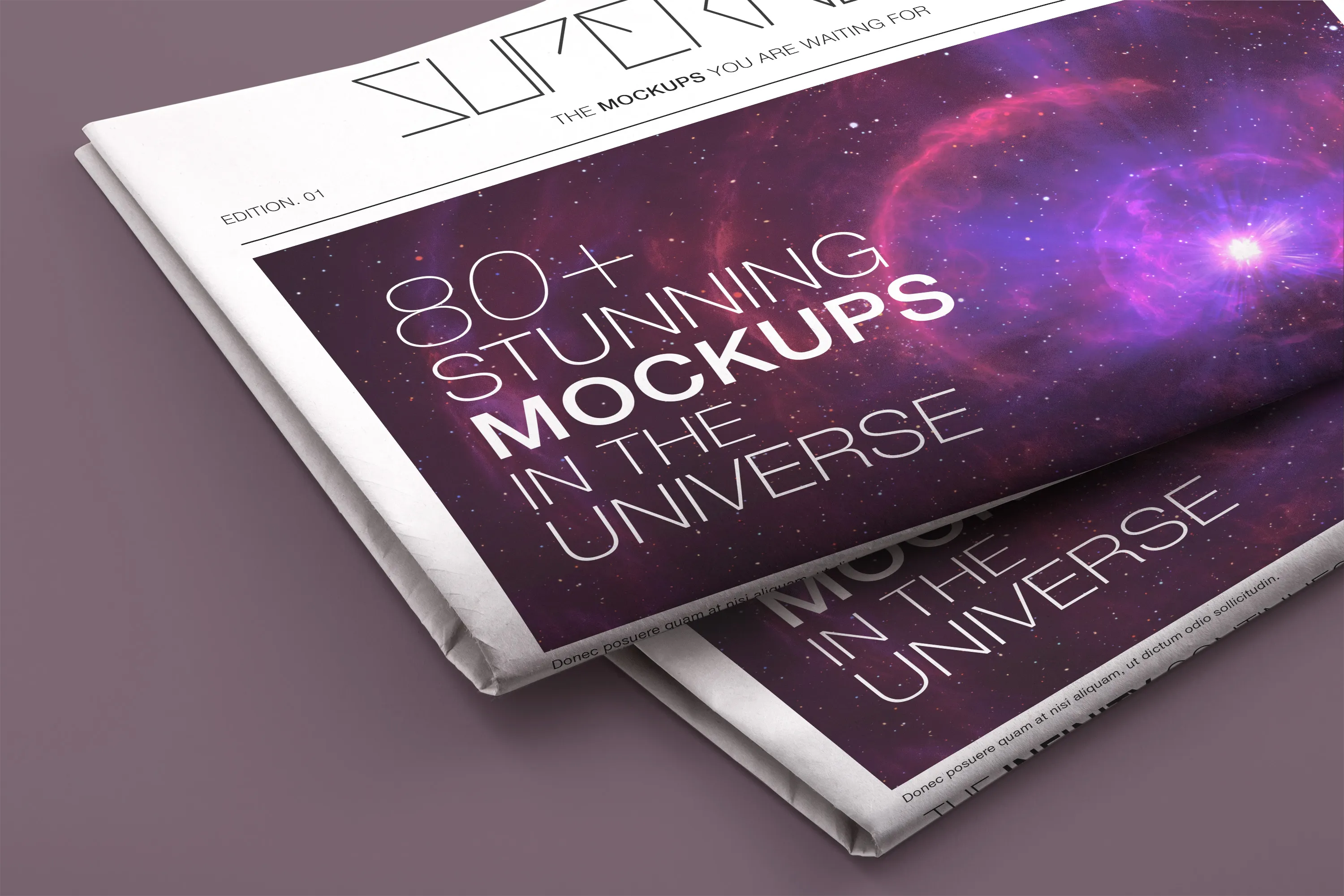 新闻报纸排版版式设计印刷效果局部预览样机02 Newspaper PSD Mockup 02插图(2)