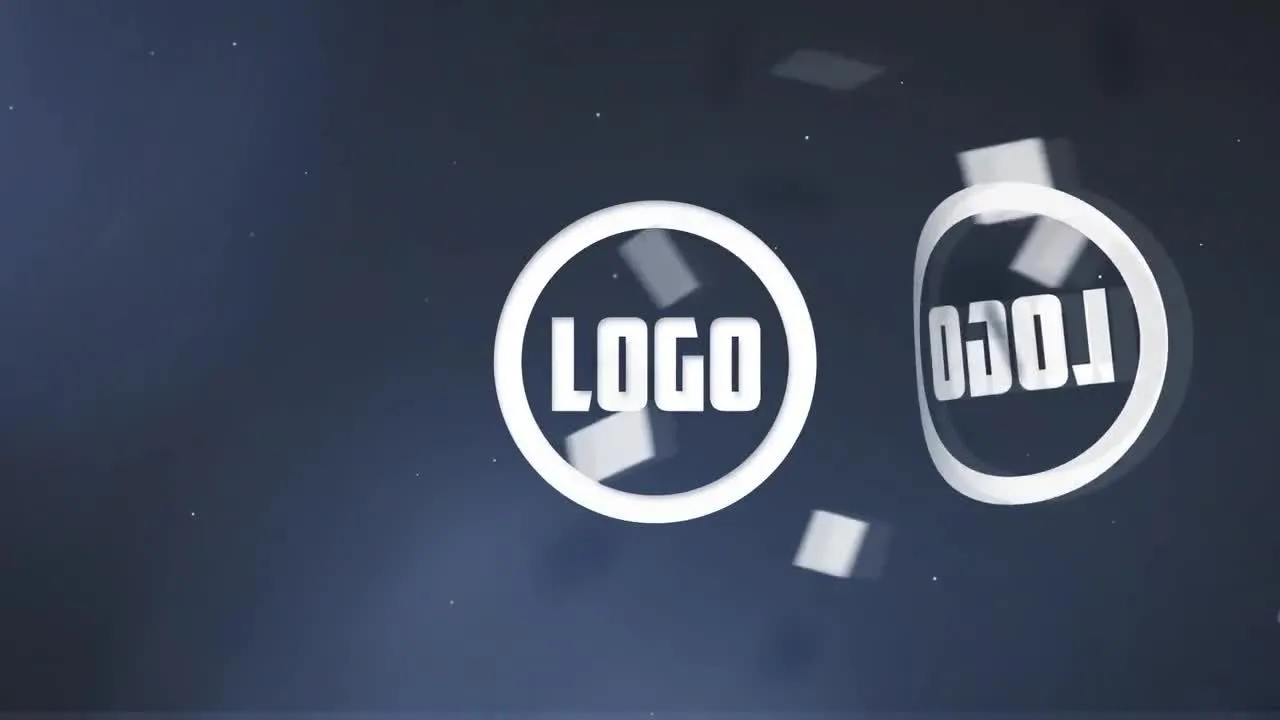 清晰优雅折叠徽标显示像素设计精选AE模板