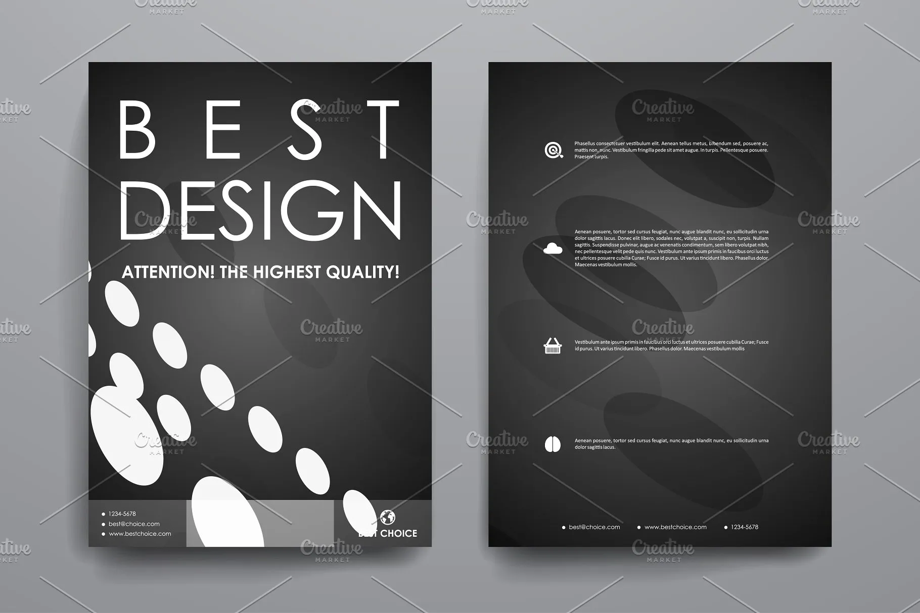 抽象彩色几何椭圆图形宣传册模板 Brochure Templates插图(1)