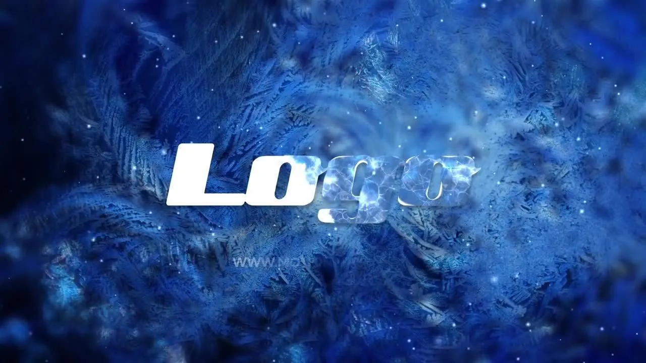 动态的动画霜冻徽标展示像素设计精选AE模板