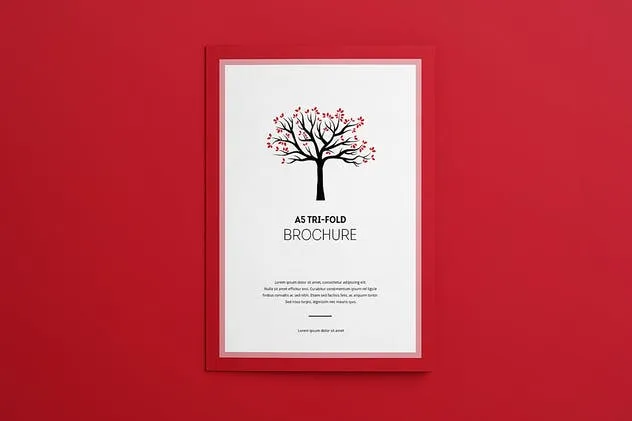 A5三折页设计小册子样机展示模板 Tri-Fold Brochure A5 Mock-up插图(6)