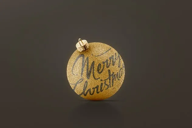 圣诞装饰球样机 Christmas Ball Mockup with Material Options插图(2)