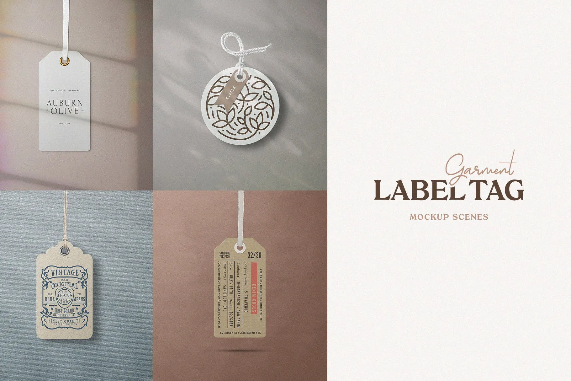 服装标签/吊牌印刷效果图样机素材库精选 Garment Label Tag Mockups插图