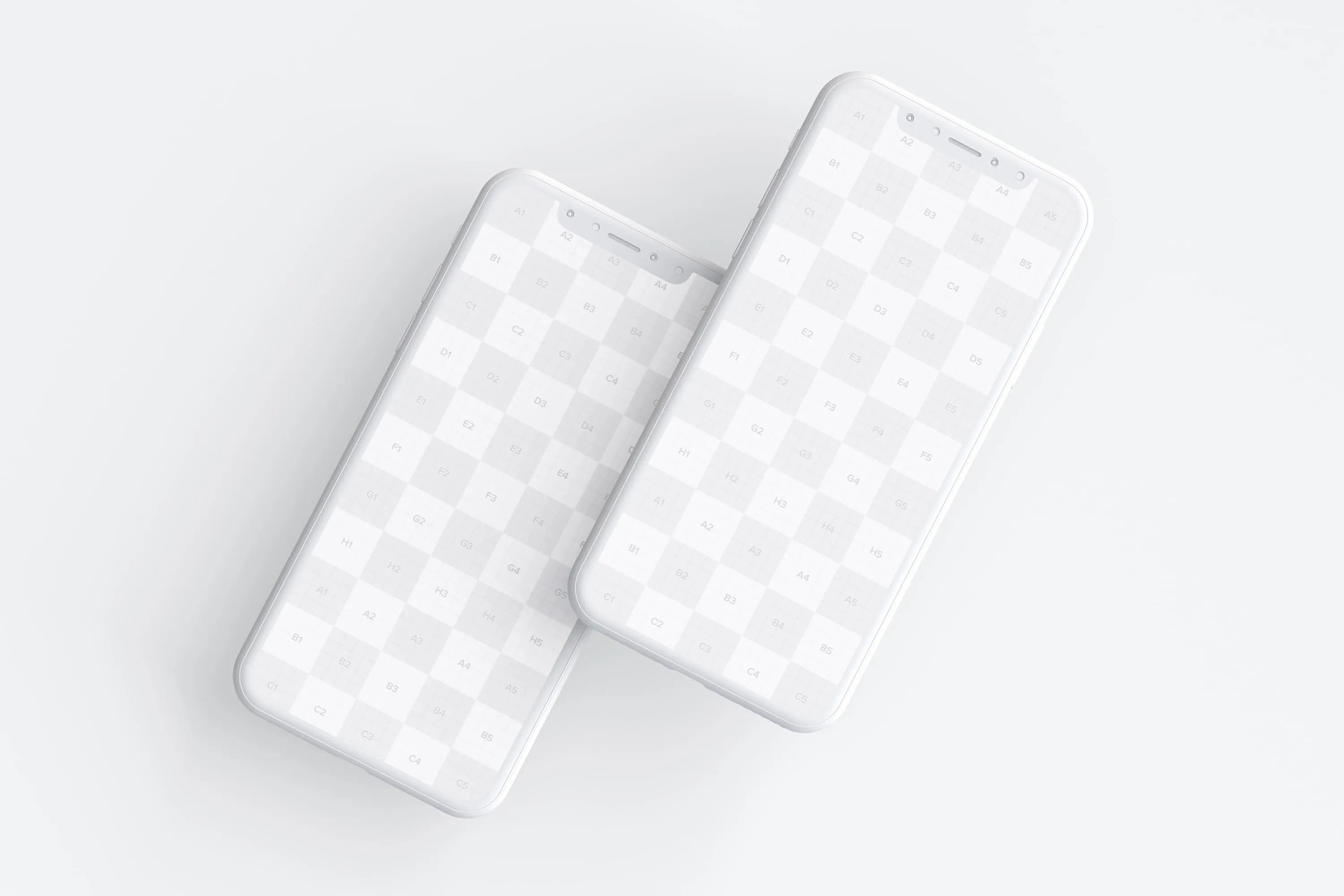 iPhone X手机双屏幕预览样机模板04 Clay iPhone X Mockup 04插图(1)