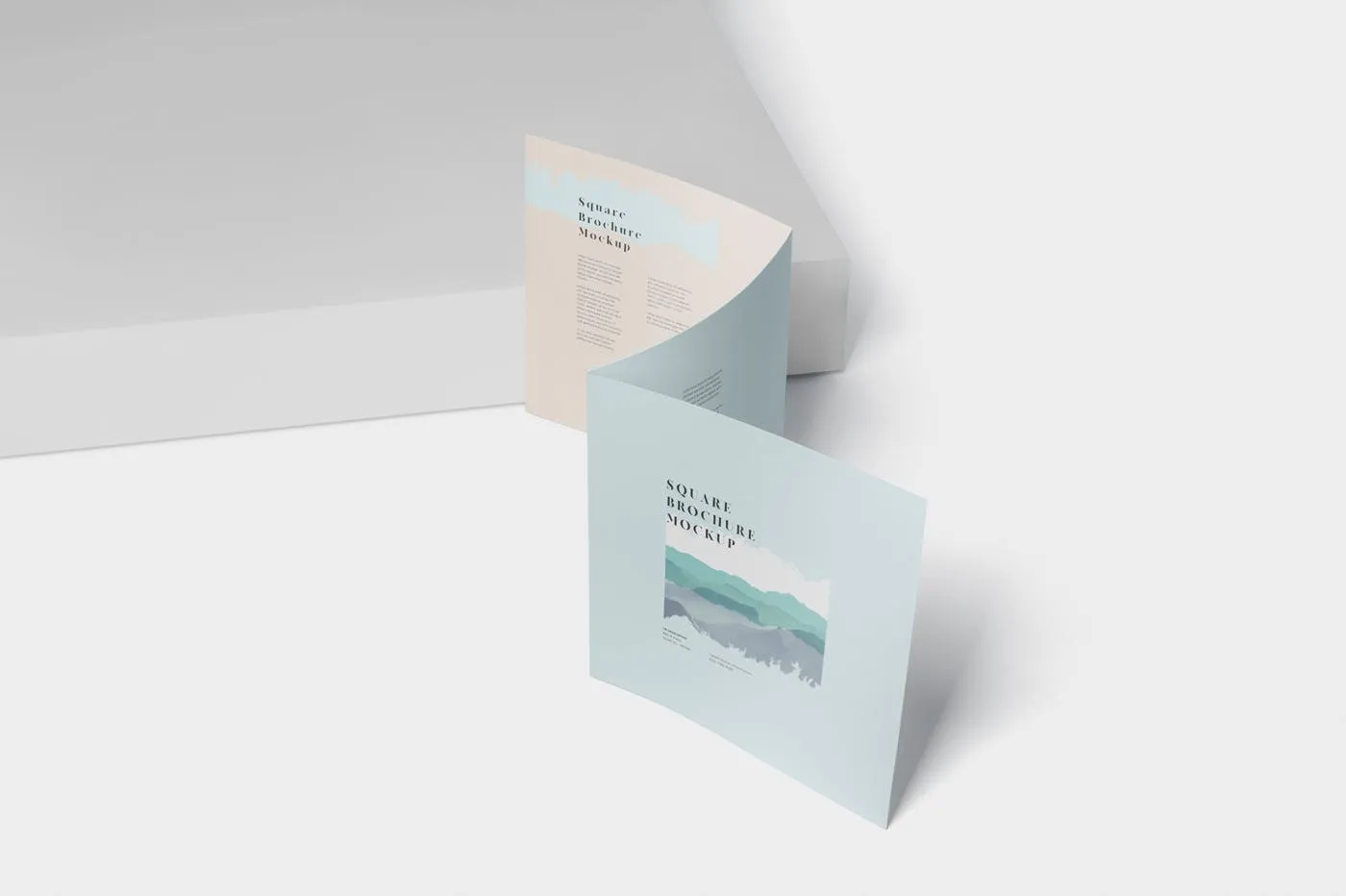 方形三折页宣传册传单印刷效果图样机素材库精选 Tri-Fold Brochure Mock-Up – Square插图(4)