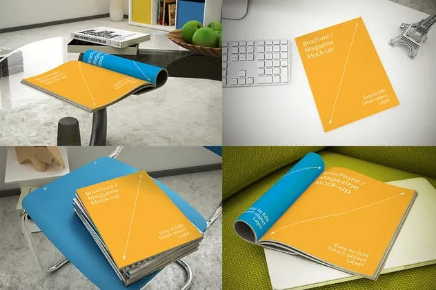 A4多用途企业杂志宣传册样机 Magazine Mockups – 13 Poses插图(1)