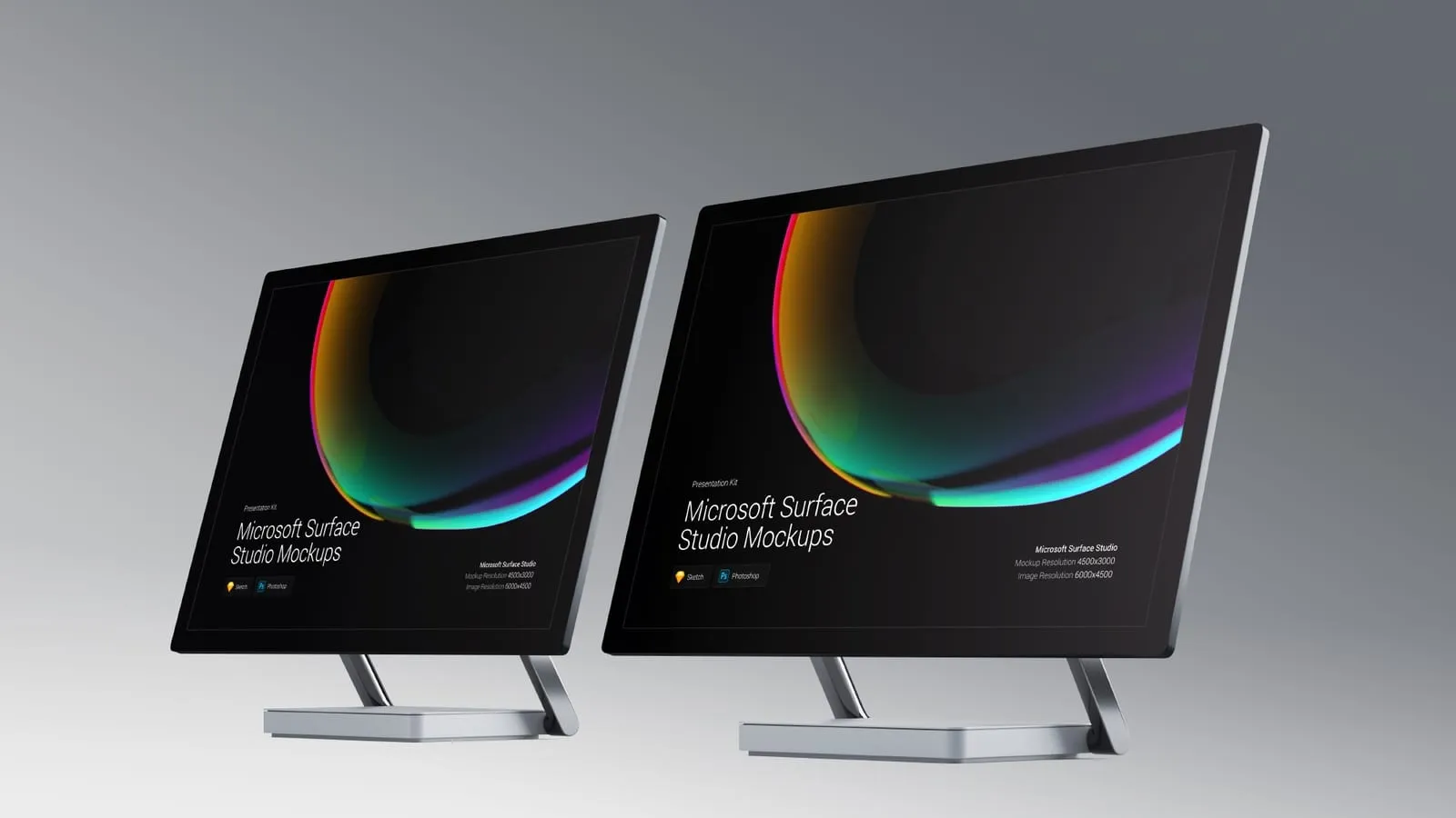 超级主流桌面&移动设备样机系列：微软一体机 Surface Studio 样机&场景 [兼容PS,Sketch;共3.83GB]插图(5)