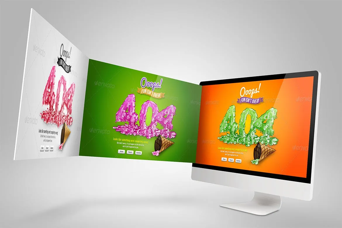 Web设计桌面电脑屏幕演示样机模板 Desktop Mock-Up插图(5)