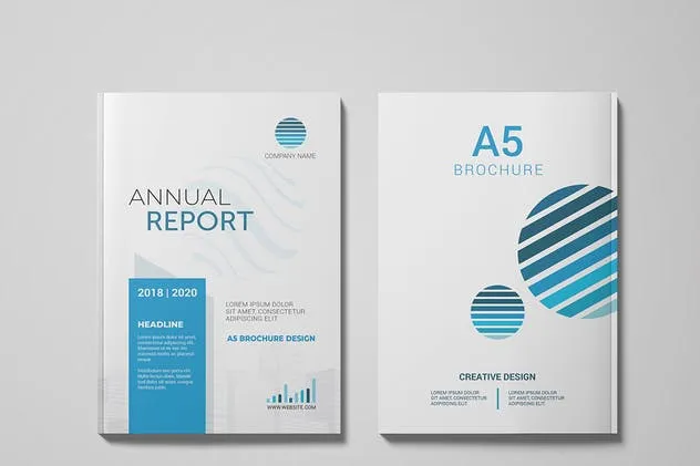 A5企业市场营市场销数据报告样机 A5 Magazine Mockup插图(3)