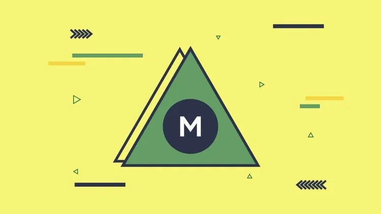 3个简单多彩的孟菲斯徽标展示像素设计精选AE模板