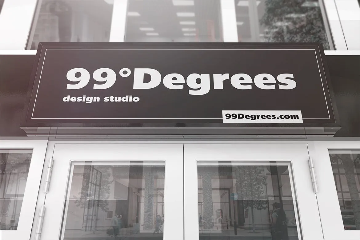 建筑广告招牌效果图样机素材库精选模板 Building Advertising Signboard Mockup插图(1)