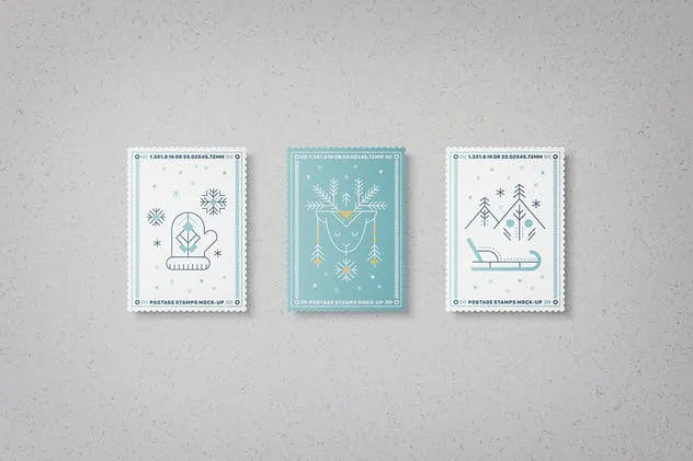 极简主义时尚邮票样机模板 Postage Stamps Mock-Ups插图(1)
