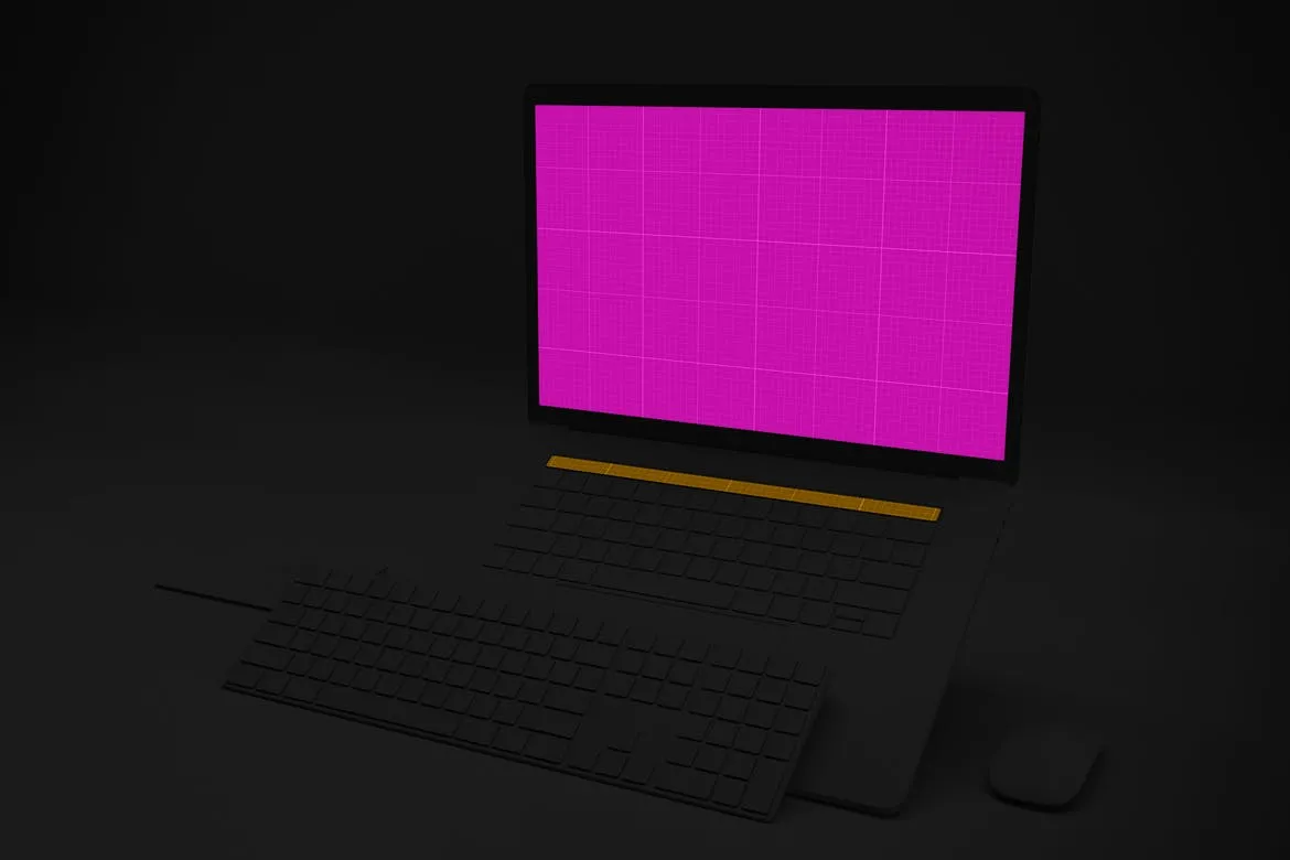 暗黑背景MacBook Pro笔记本电脑设计图预览素材库精选样机v3 Dark Macbook Pro Mockup V.3插图(9)