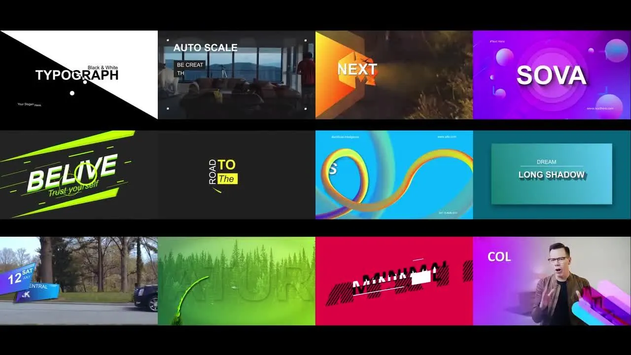 现代印刷术标题动画像素设计精选AE模板