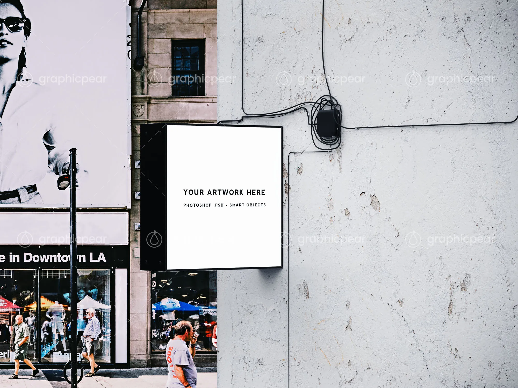 方形商店标志广告灯箱样机插图(4)