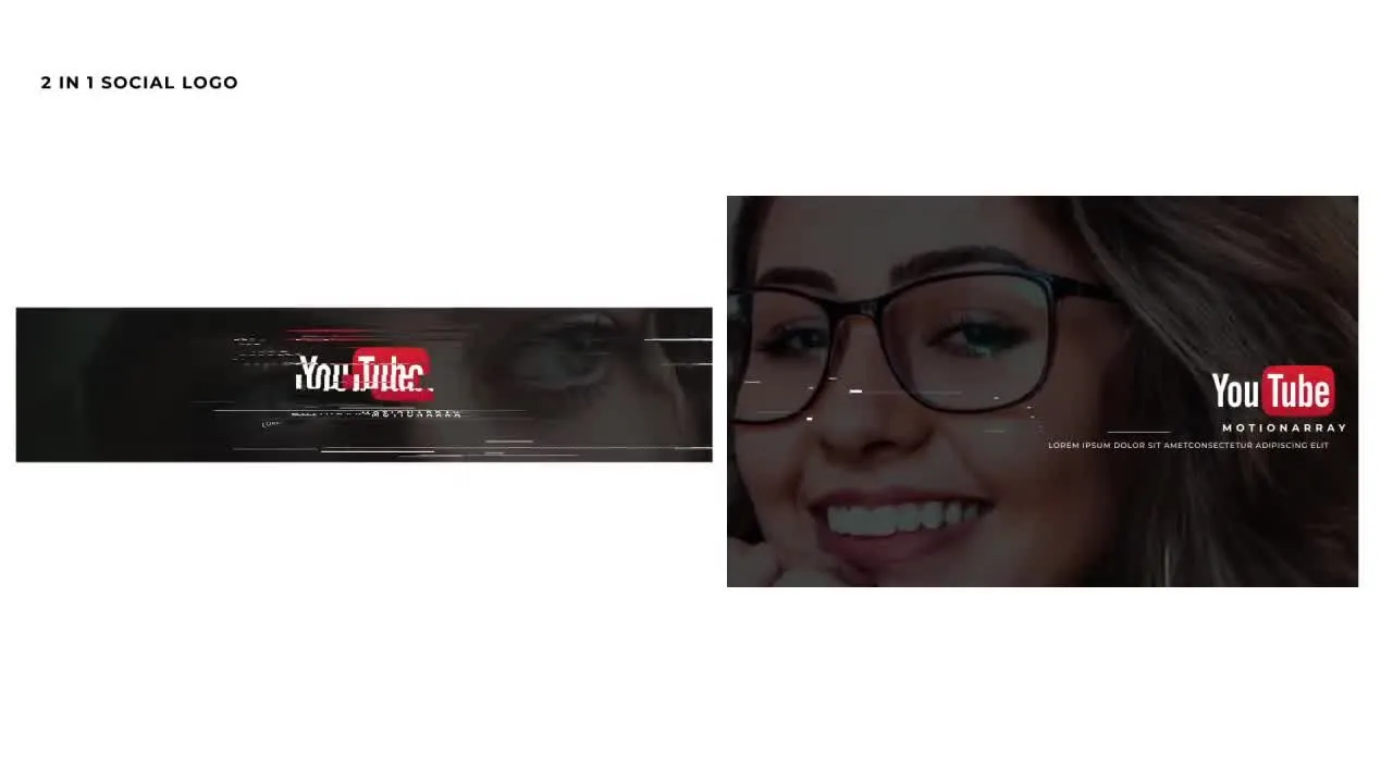 动态社交媒体徽标展示动画像素设计精选AE模板